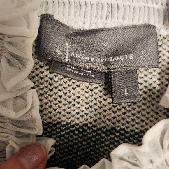 Anthropologie Plaid Ruffle-Collar Pullover Sweater Prep Preppy Old Money - Picture 11 of 11